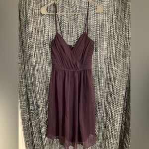 David's Bridal Plum High Low Dress